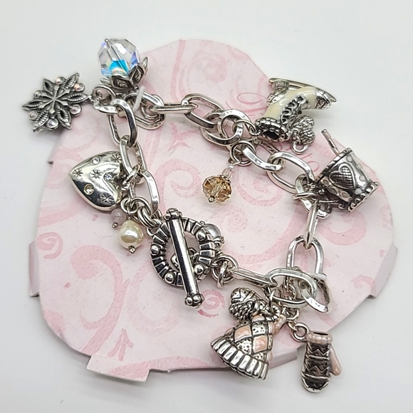 $108 NEW W TIN! Brighton "WINTER WONDERLAND" Holiday Charm Bracelet! ❄️❄️ Rare! - Picture 1 of 12